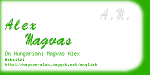 alex magvas business card